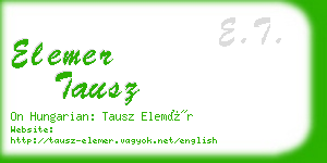 elemer tausz business card